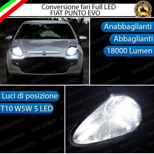 Conversione Fari Full LED 18000 Lumen Fiat Punto Evo 6000K Bianco Canbus