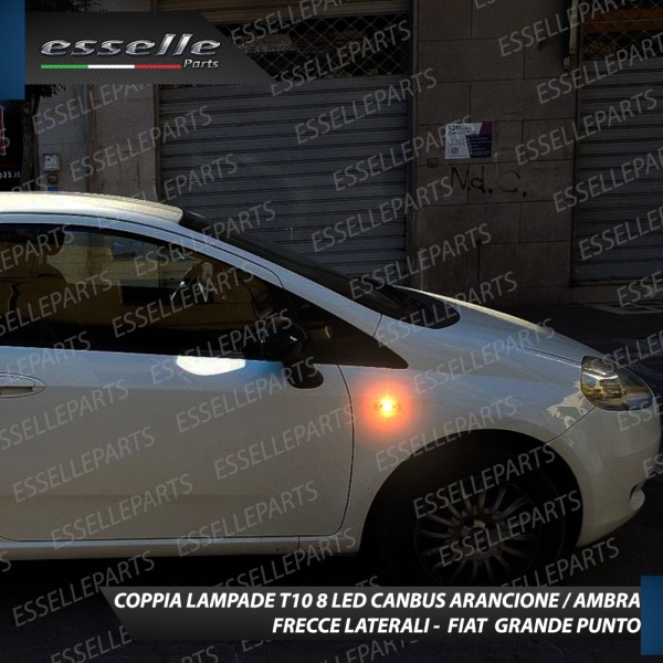 Coppia Lampade T10 W5W 8 LED Per Frecce Laterali Fiat Punto Evo