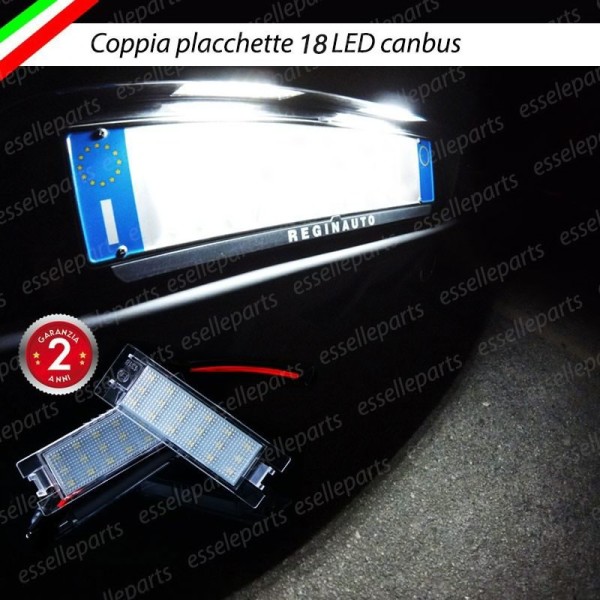 Coppia Placchette Targa LED Complete Da 18 LED Canbus 6000K Bianco Fiat Punto Evo