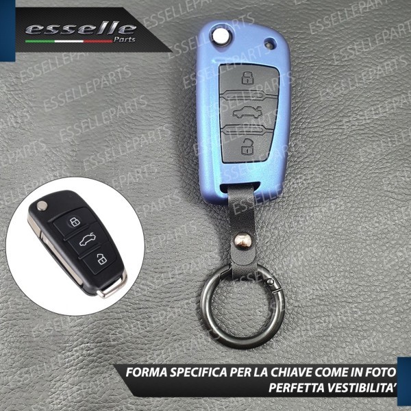 Cover Blu Satinato In Plastica Rigida Di Protezione Specifica Per Chiave Audi Q3