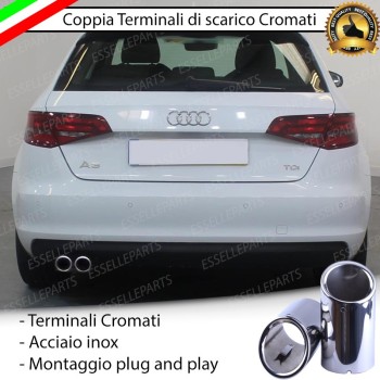 Terminale Di Scarico Cromato Marmitta Finalino Cromato Inox Audi A3 8V Terminale Di Scarico Cromato Marmitta Finalino Cromato Inox Audi A3 8V