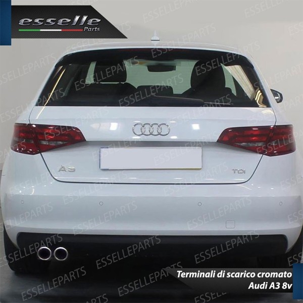Terminale Di Scarico Cromato Marmitta Finalino Cromato Inox Audi A3 8V