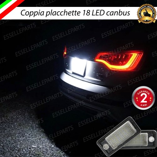 Coppia Placchette Targa LED Complete Da 18 LED Canbus 6000K Bianco Audi Q7