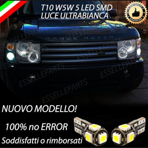 Coppia luci di posizione T10 W5W 5 LED canbus 6000K Range Rover MK3 Fino al 2006
