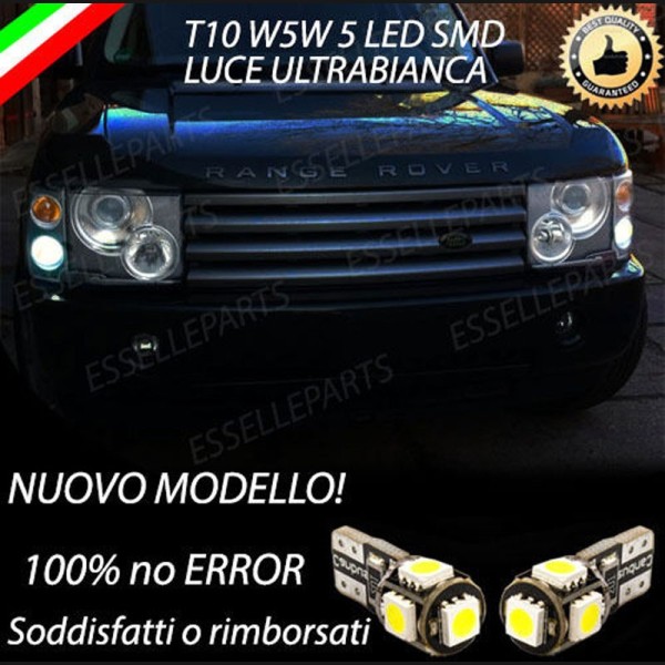 Coppia luci di posizione T10 W5W 5 LED canbus 6000K Range Rover MK3 Fino al 2006