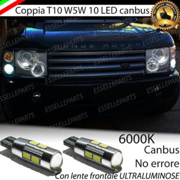 Coppia luci di posizione T10 W5W 10 LED canbus 6000K Range Rover 3 Fino al 2006
