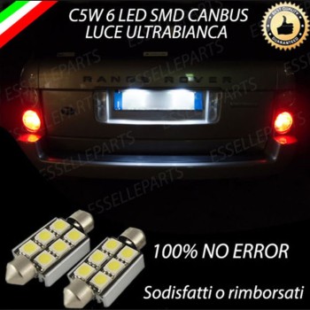 Coppia lampade siluro 6 LED Luci Targa Canbus 6000K Range Rover Fino al 2006