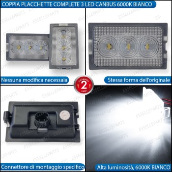 Coppia Placchette Luci Targa LED 6000K CANBUS Land Rover Range Rover 3