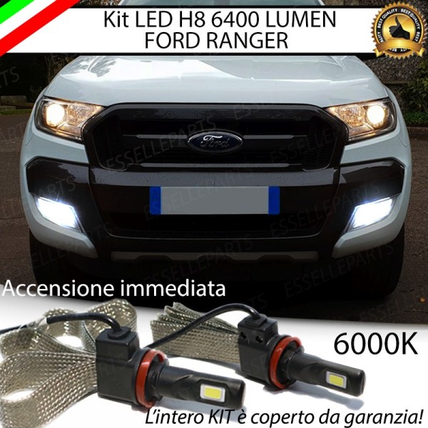 Kit Full LED H8 6400 Lumen 6000K bianco Fendinebbia Ford Ranger 4 Pre-Restyling