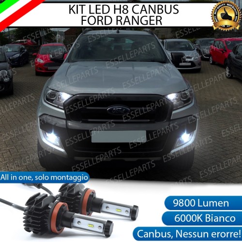 Kit Full LED H8 9800 Lumen 6000K bianco Fendinebbia Per Ford Ranger 4 Pre-Restyling