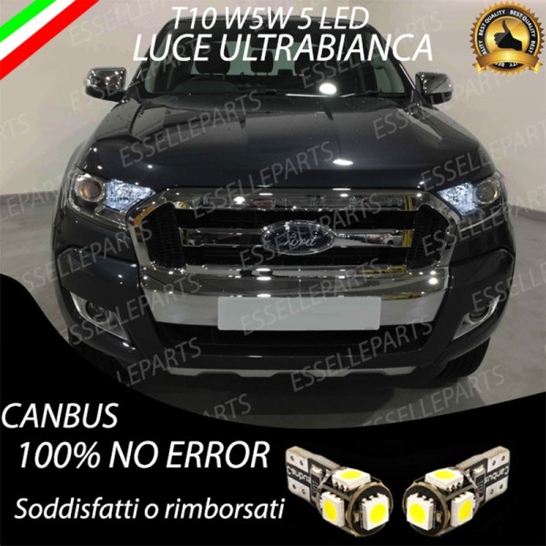 Coppia luci di posizione T10 W5W 5 LED canbus 6000K Ford Ranger MK4 Pre-Restyling