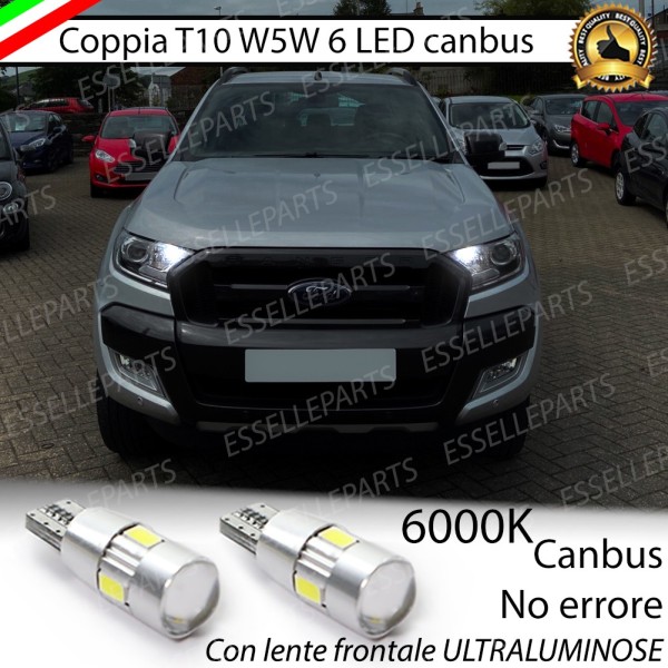 Coppia luci di posizione T10 W5W 6 LED canbus 6000K Ford Ranger 4 Pre-Restyling