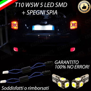 Coppia Luci Targa T10 W5W 5 LED canbus 6000K Bianco per Jeep Renegade Fino al 2018 Coppia Luci Targa T10 W5W 5 LED canbus 6000K Bianco per Jeep Renegade Fino al 2018