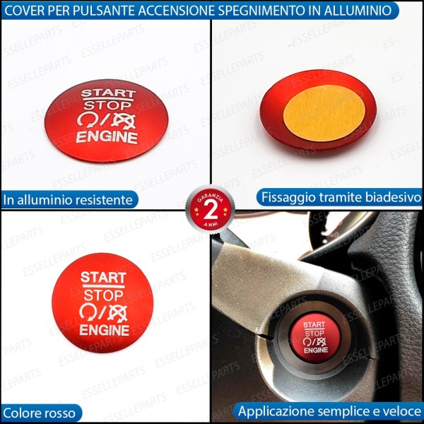 Cover Rosso Pulsante Accensione Per Jeep Renegade