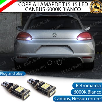 Coppia Lampade 15 LED Retromarcia T15 1200 LM Canbus 6000K VW Scirocco Pre-Restyling