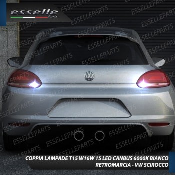 Coppia Lampade 15 LED Retromarcia T15 1200 LM Canbus 6000K VW Scirocco Pre-Restyling