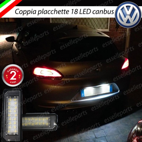 Coppia Placchette Targa LED Complete Da 18 LED Canbus 6000K Bianco Vw Scirocco