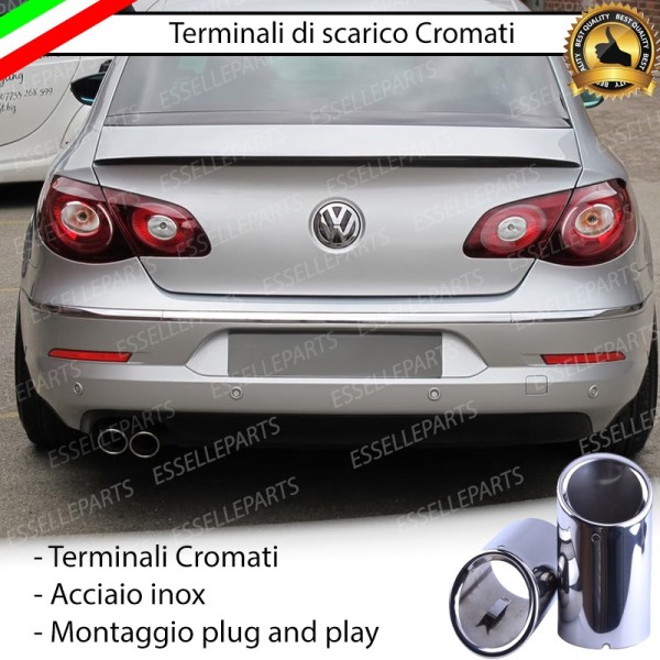 Terminale Di Scarico Cromato Marmitta Finalino Cromato Inox Vw Passat Cc