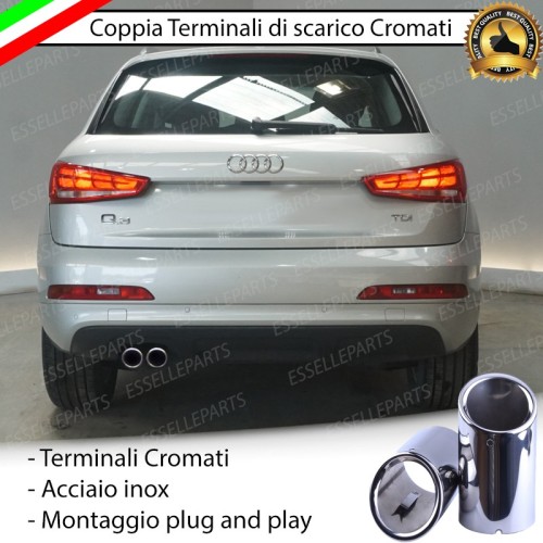 Terminale Di Scarico Cromato Marmitta Finalino Cromato Inox Audi Q3