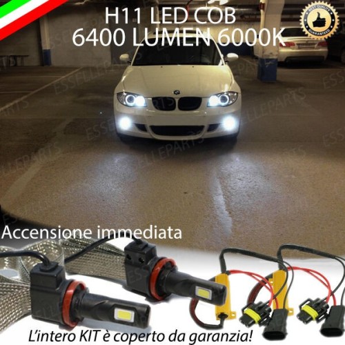 Kit Full LED H11 Fendinebbia 6400 Lumen 6000K bianco Bmw Serie 1 E81 E82 E87 E88