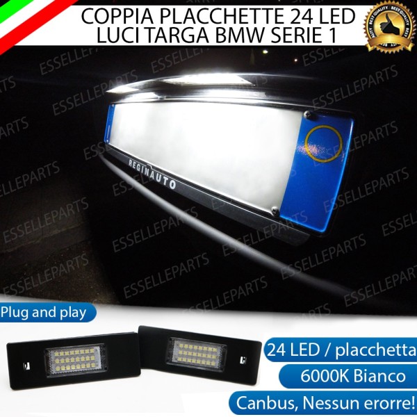 Coppia Placchette Targa LED Complete Da 18 LED Canbus 6000K Bianco Bmw Serie 1 E87 E88 E81 E82