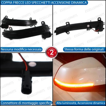 Set Frecce Dinamiche Per Specchietti Laterali Bmw Serie 1 F20 F21 Nero Fumè