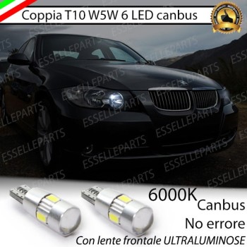 Coppia luci posizione T10 W5W 6 LED canbus 6000K Bmw Serie 3 E90 E91 Fino al 08/2008
