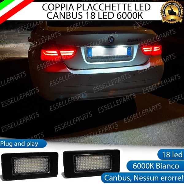 Coppia Placchette Targa LED Complete Da 18 LED Canbus 6000K Bianco Bmw Serie 3 E90 E91