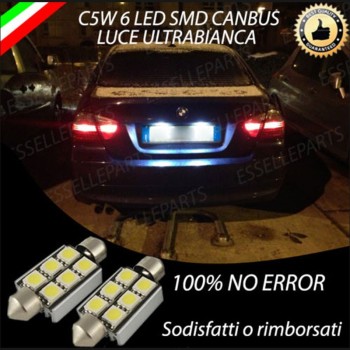 Coppia lampade 6 LED Luci Targa Canbus 6000K Bmw Serie 3 E90 E91 Fino al 08-2008