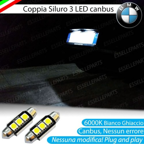 Coppia lampade 3 LED Luci Targa Canbus 6000K Bmw Serie 3 E90 E91 Fino al 08-2008