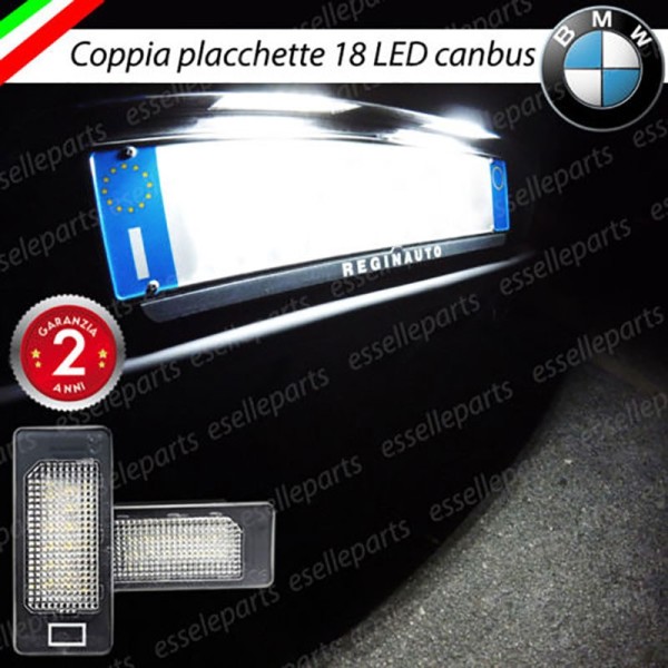 Coppia Placchette Targa LED Complete Da 18 LED Canbus 6000K Bianco Bmw Serie 5 E39