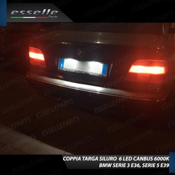Coppia lampade siluro 6 LED Luci Targa Canbus 6000K Bmw Serie 5 E39 Fino al 08-2000