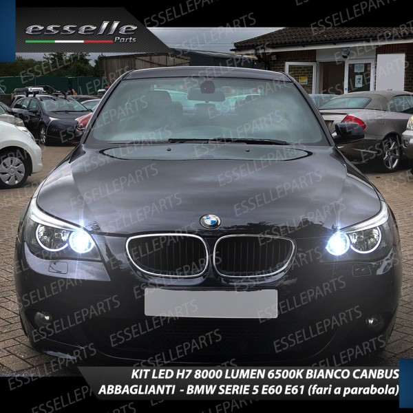 Kit Full LED H7 8000 Lumen 6000K bianco Abbaglianti Bmw Serie 5 E60 E61 Dal 04-2007