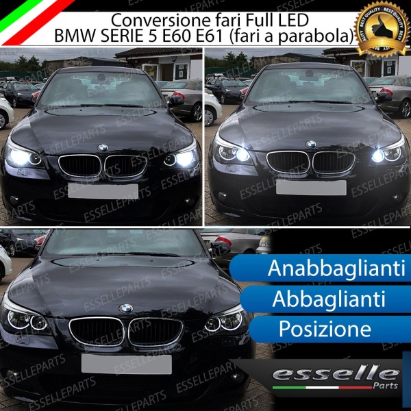 Conversione Fari Full LED Bmw Serie 5 E60 E61 Dal 04-2007 6000K Bianco Canbus