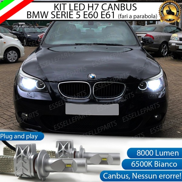 Kit Full LED H7 8000 Lumen 6000K bianco Anabbaglianti Bmw Serie 5 E60 E61 al 04-2007