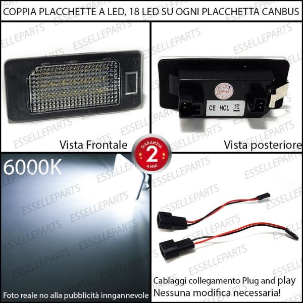 Coppia Placchette Targa LED Complete Da 18 LED Canbus 6000K Bianco Bmw Serie 5 E60 E61