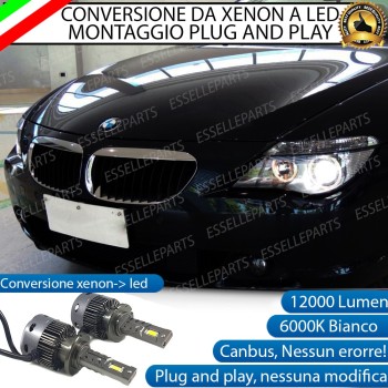 Coppia Lampade D2S LED Da Xenon A LED 12000 Lumen 6000K Bmw Serie 6 E63 E64