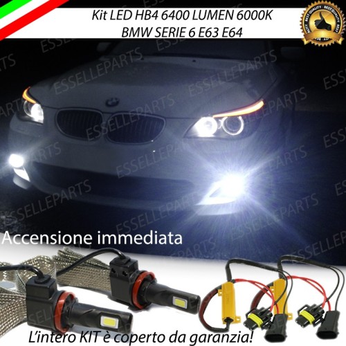 Kit Full LED Hb4 6400 Lumen 6000K bianco Fendinebbia Bmw Serie 6 E63 E64 Fino al 2005