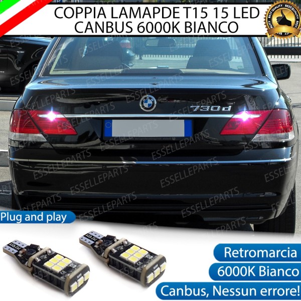 Coppia Lampade LED Retromarcia Da 15 LED Canbus 6000K Bmw Serie 7 E65 1200 Lumen