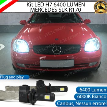 Kit Full LED H7 6400 Lumen 6000K bianco Abbaglianti Mercedes Slk R170 Fino al 2000