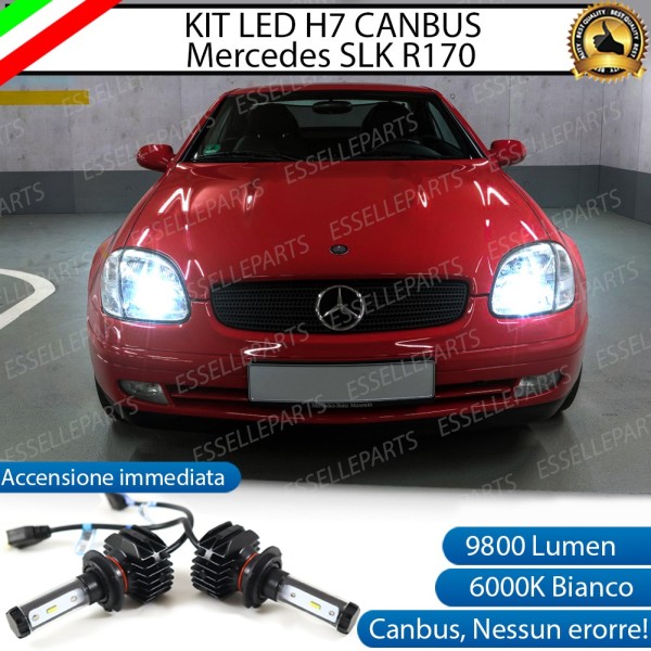 Kit Full LED H7 9800 Lumen 6000K bianco Anabbaglianti Mercedes SLK R170 Fino al 2000
