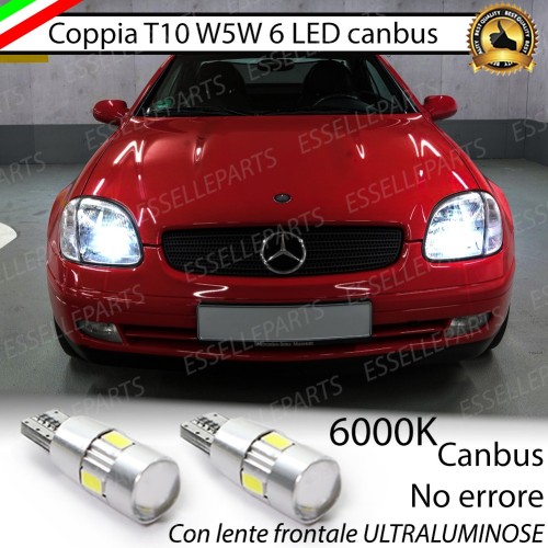 Coppia luci di posizione T10 W5W 6 LED canbus 6000K Mercedes SLK R170 Fino al 2000
