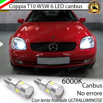 Coppia luci di posizione T10 W5W 6 LED canbus 6000K Mercedes SLK R170 Fino al 2000
