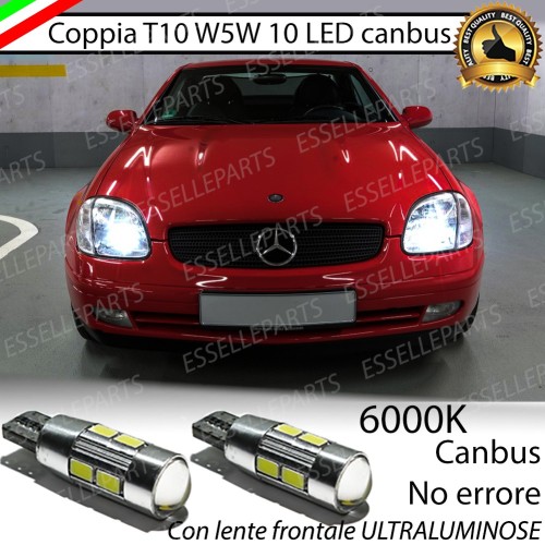 Coppia luci di posizione T10 W5W 10 LED canbus 6000K Mercedes SLK R170 Fino al 2000