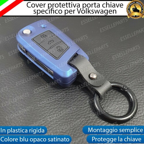 Cover Blu Satinato In Plastica Rigida Di Protezione Specifica Per Chiave Vw Sportsvan