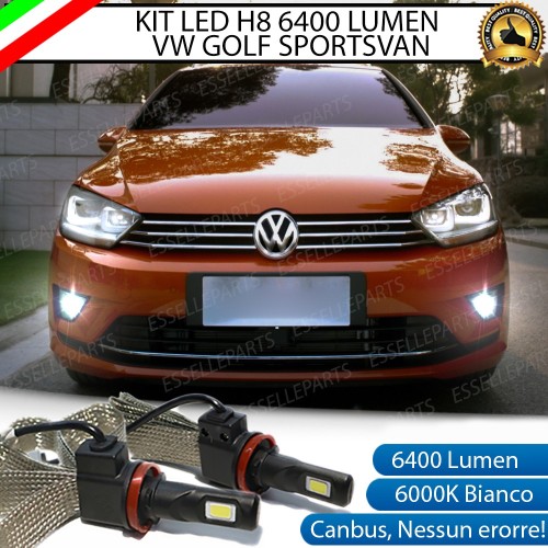 Kit Full LED H11 Fendinebbia 6400 Lumen 6000K bianco Volkswagen Golf Sportsvan