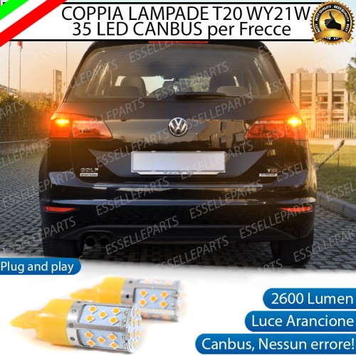 Coppia Frecce Posteriori T20 Wy21W 35 LED Canbus per VW Golf Sportsvan Fino al 2016