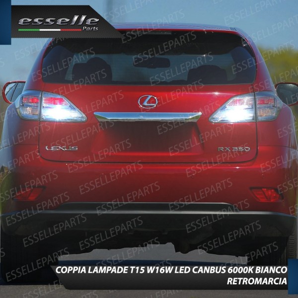 Coppia Lampade LED Retromarcia Da 15 LED Canbus 6000K Lexus Rx MK3 1200 Lumen