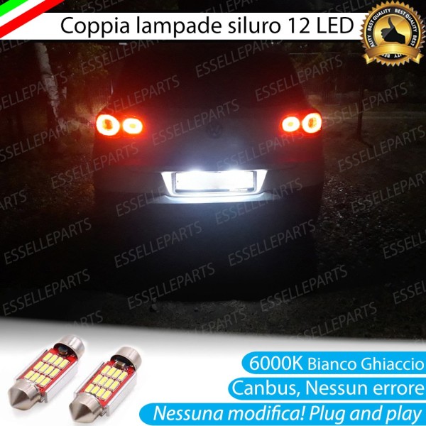 Coppia Lampade LED Luci Targa 12 LED Canbus 6000K Per Vw Tiguan 5N Fino Al 2008