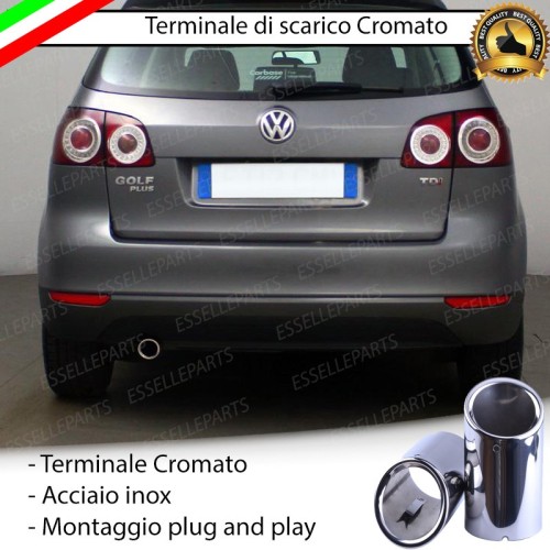 Terminale Di Scarico Cromato Marmitta Finalino Cromato Inox Vw Golf Plus